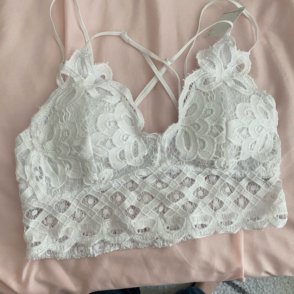 White lace bralette from local boutique!